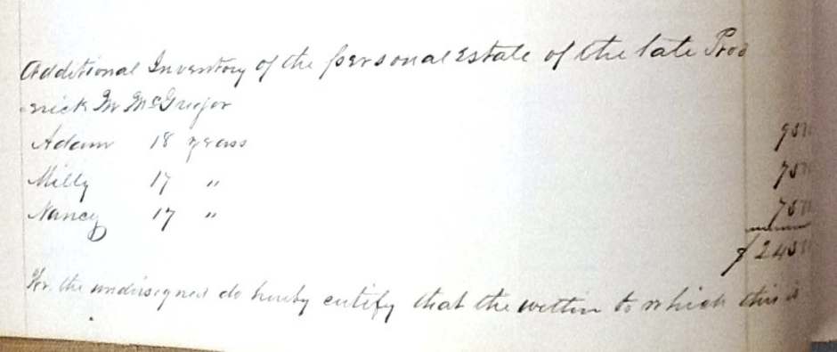 Roderick McGregor, additional inventory 1860: 3 names